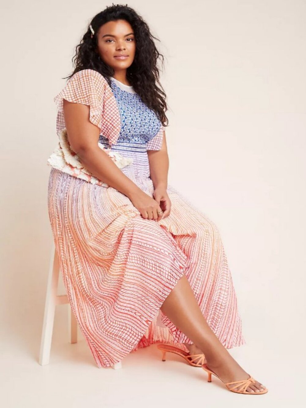 NWT Anthropologie Geisha Designs Savita Pleated Maxi Dress 20W